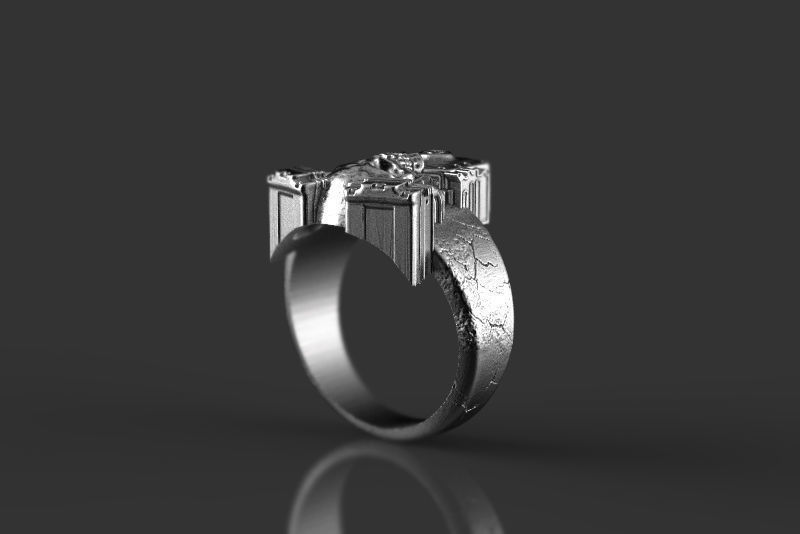 Skull engine ring 3d model for 3d printing 3D print model 3D print model_7