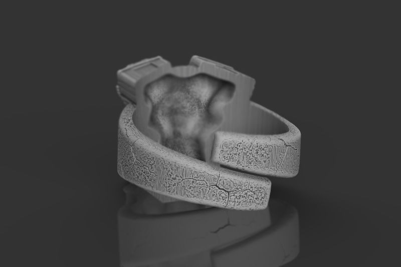 Skull engine ring 3d model for 3d printing 3D print model 3D print model_13