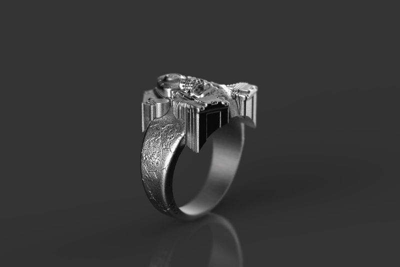 Skull engine ring 3d model for 3d printing 3D print model 3D print model_6