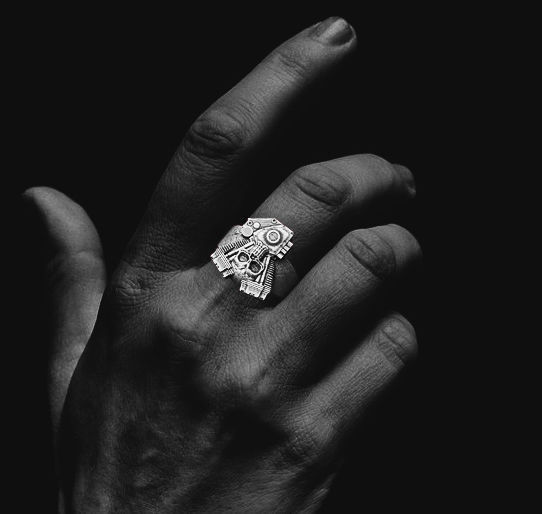 Skull engine ring 3d model for 3d printing 3D print model 3D print model_2