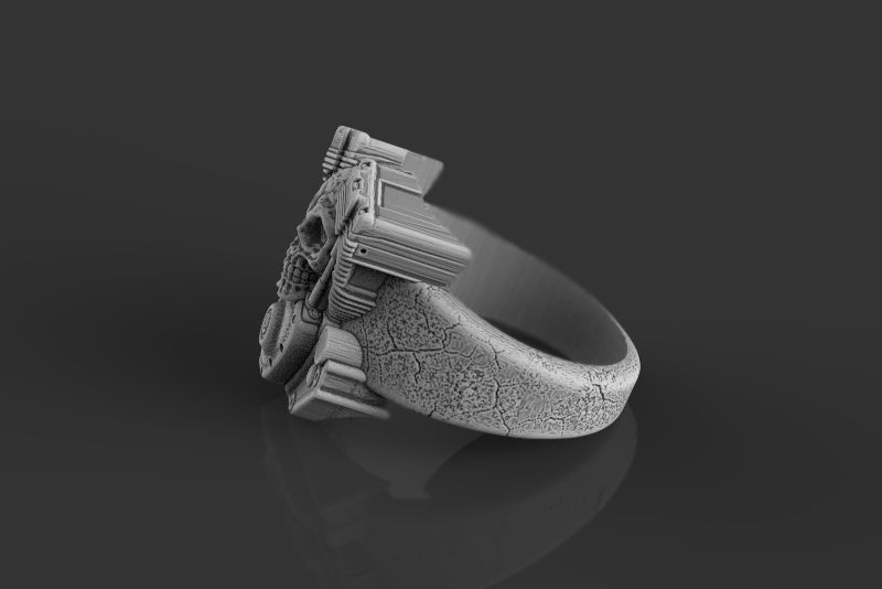 Skull engine ring 3d model for 3d printing 3D print model 3D print model_15