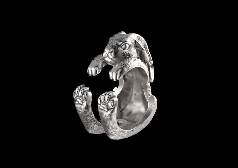 Ring bunny 3d model for 3d printing 3D print model 3D print model_9