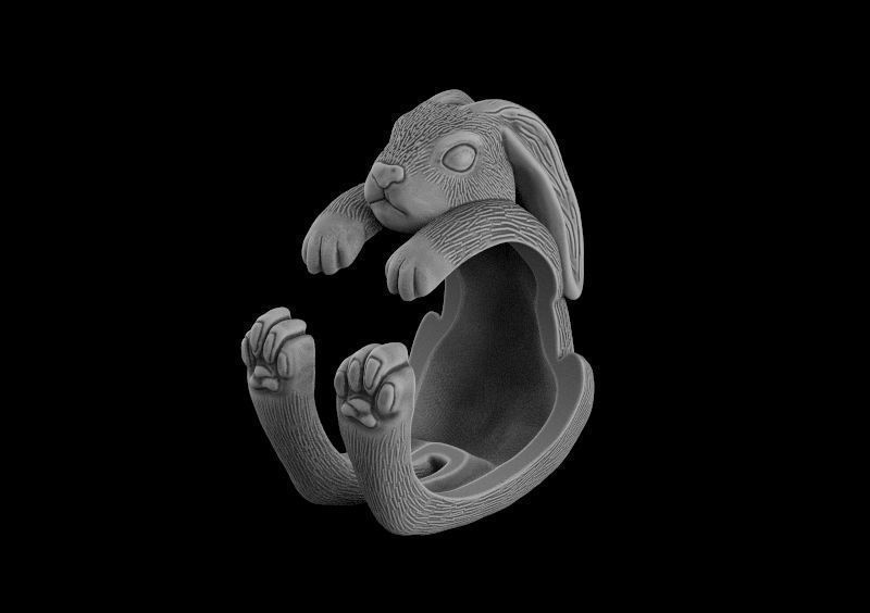 Ring bunny 3d model for 3d printing 3D print model 3D print model_3