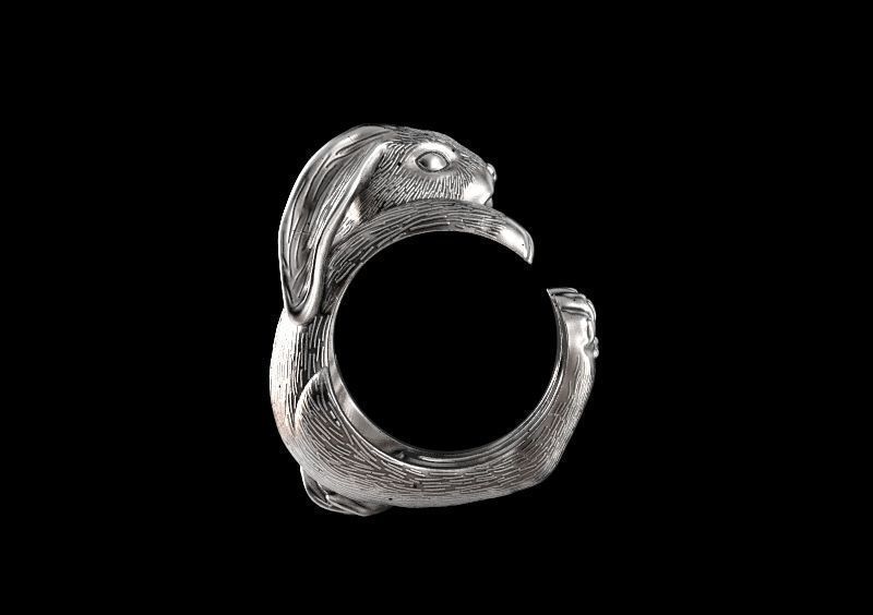 Ring bunny 3d model for 3d printing 3D print model 3D print model_10