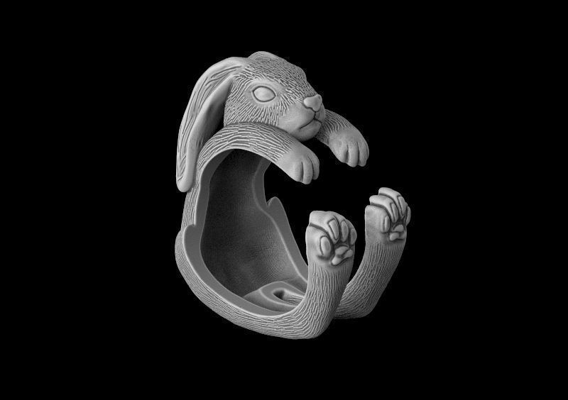 Ring bunny 3d model for 3d printing 3D print model 3D print model_1