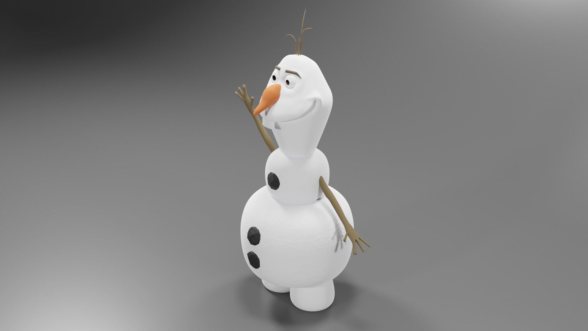 Olaf 3D Model from frozen Free low-poly 3D model_2