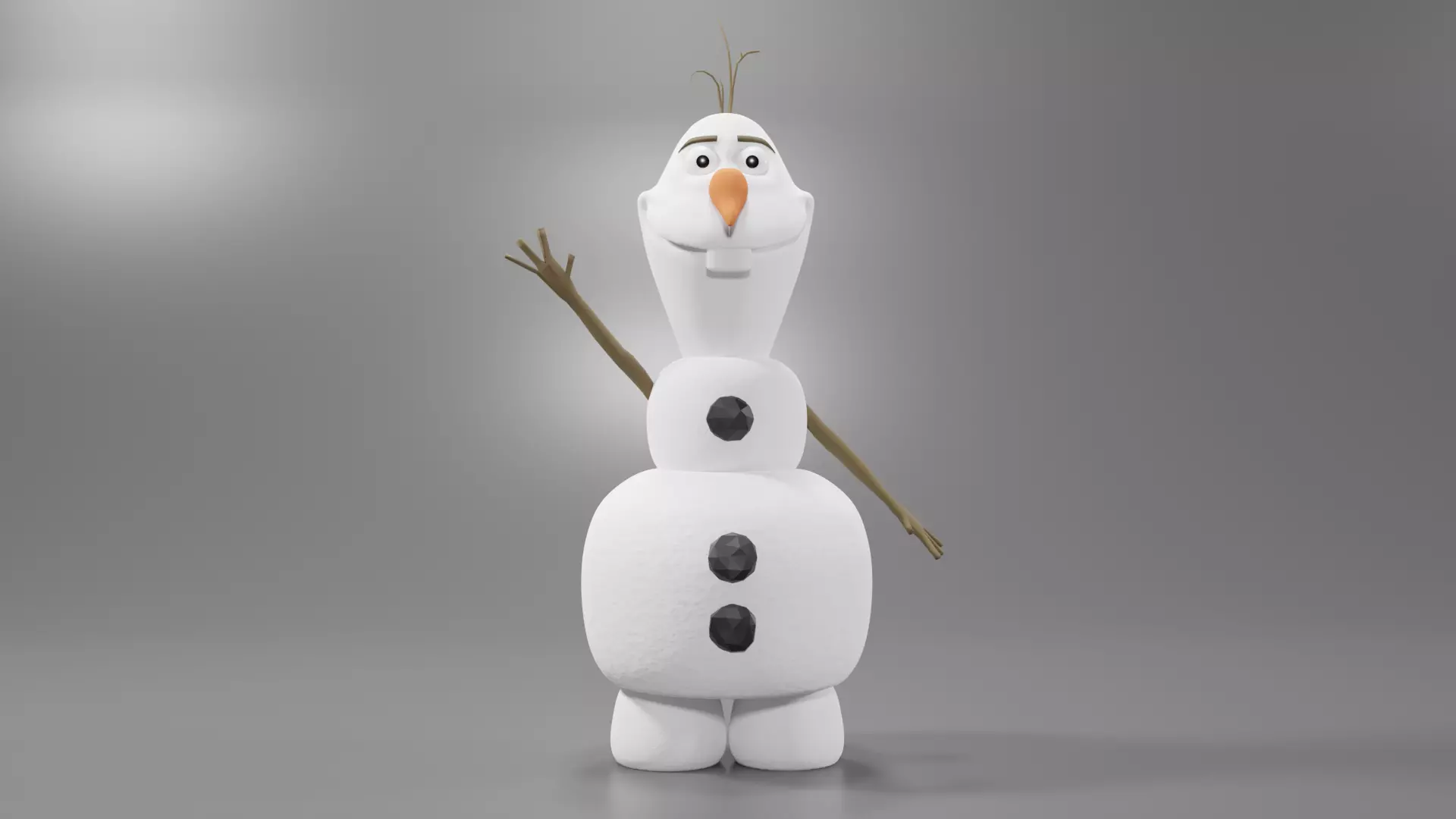 Olaf 3D Model from frozen Free low-poly 3D model_0