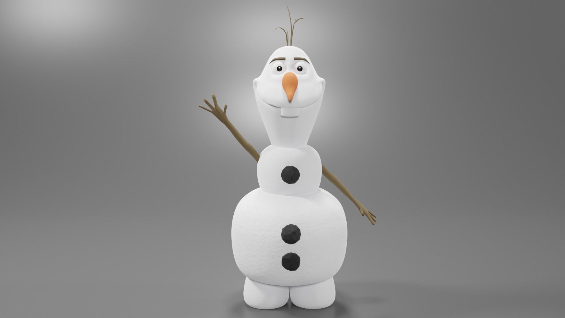 Olaf 3D Model from frozen Free low-poly 3D model_3