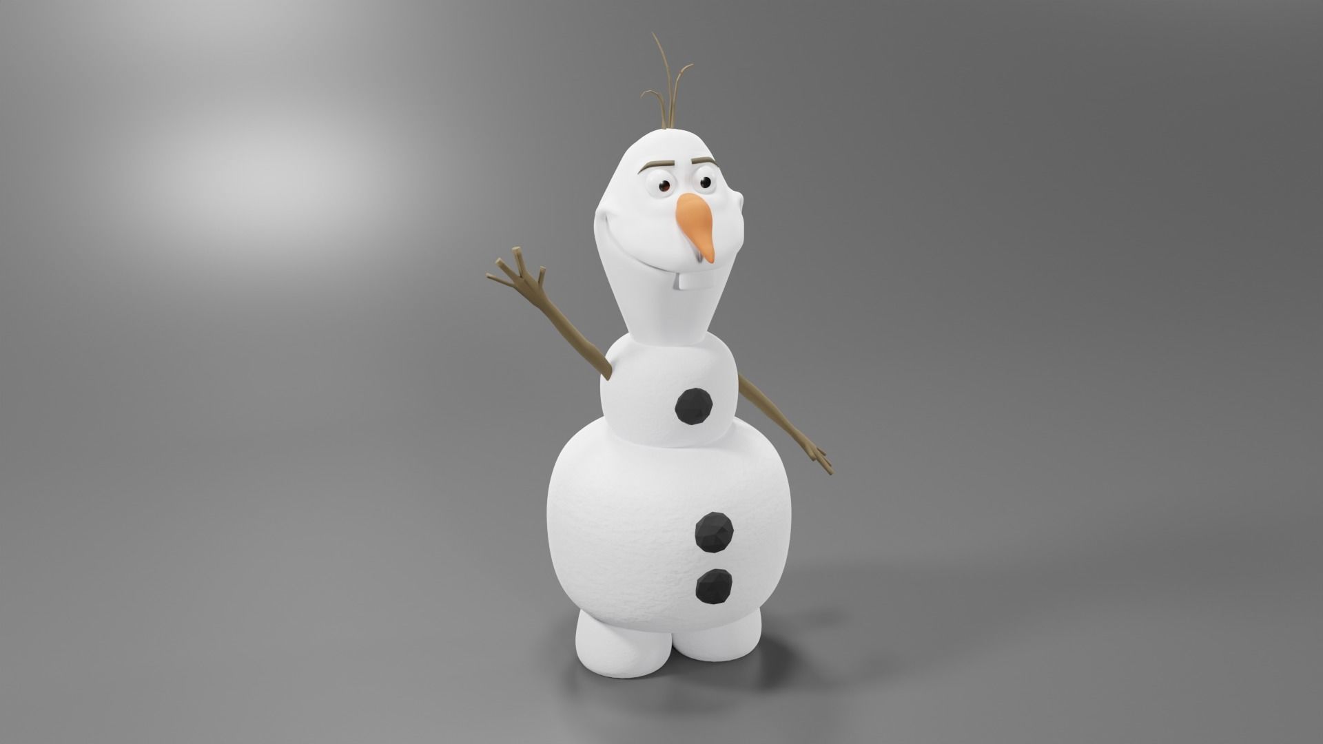 Olaf 3D Model from frozen Free low-poly 3D model_1