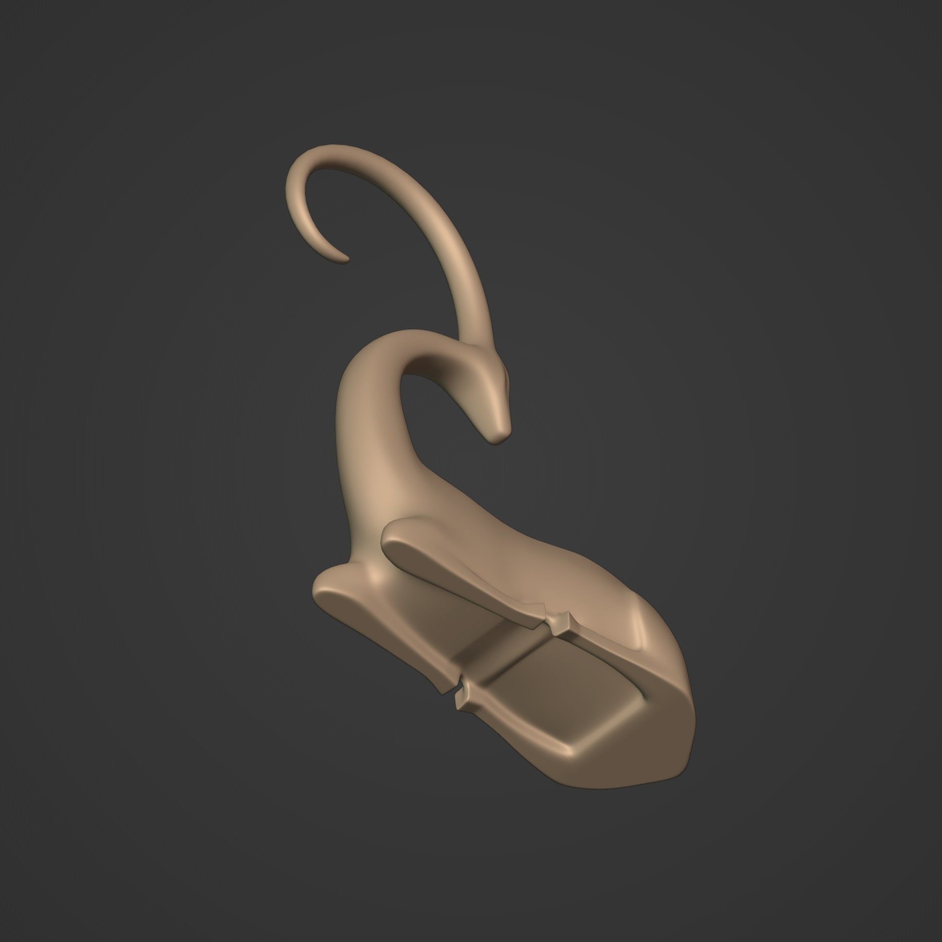 Abstract Deer Figurine -- Ready for 3D Printing Low-poly 3D model_13