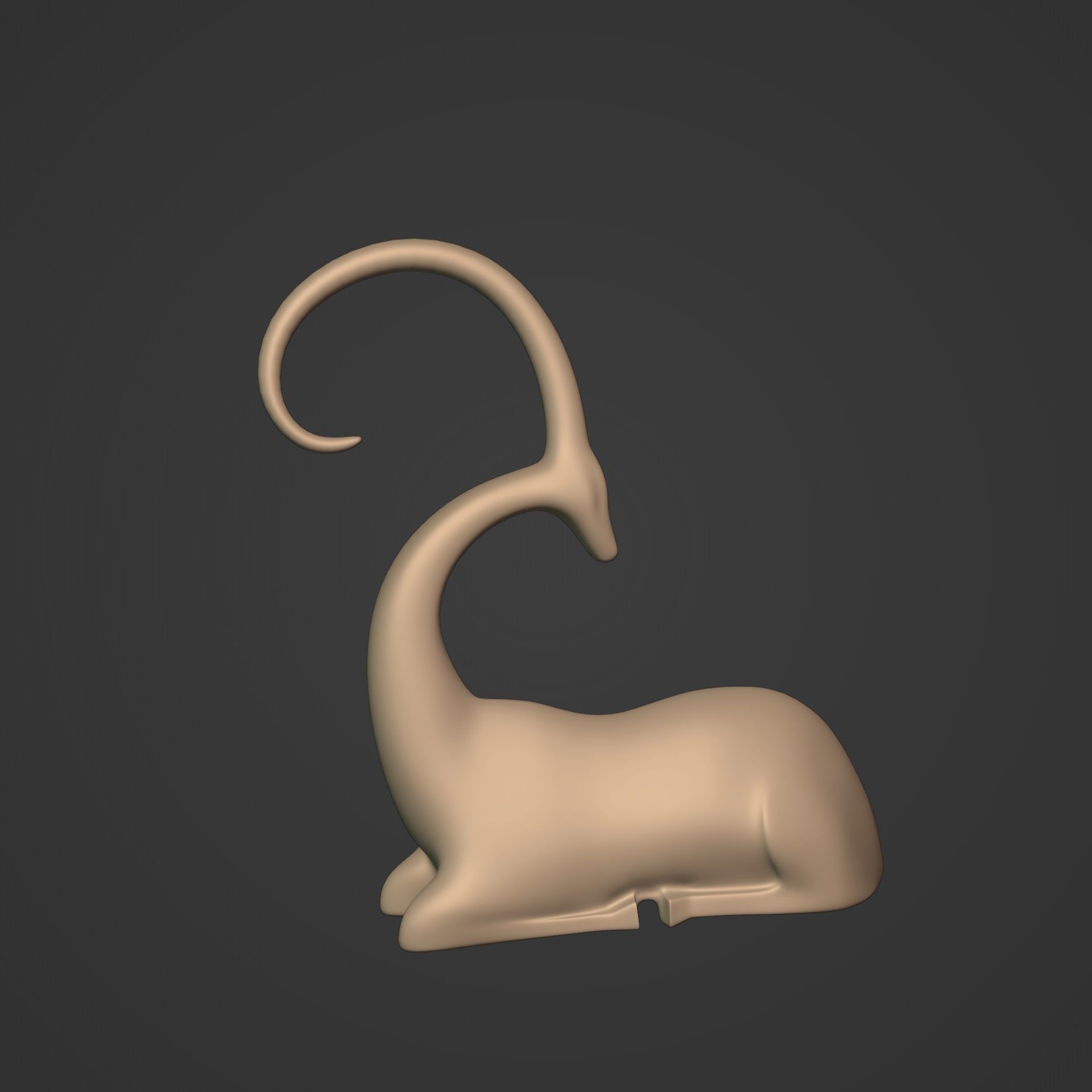 Abstract Deer Figurine -- Ready for 3D Printing Low-poly 3D model_1