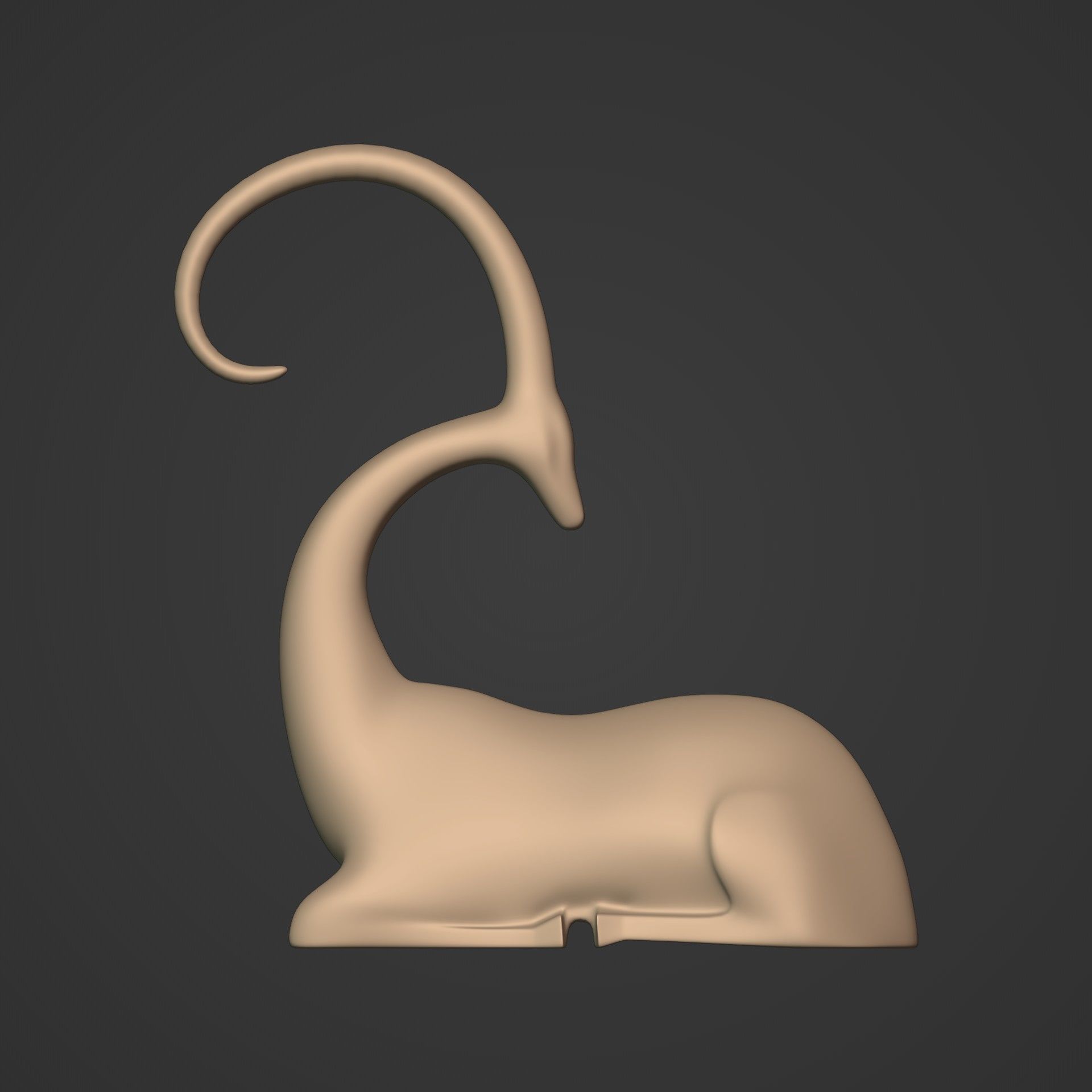 Abstract Deer Figurine -- Ready for 3D Printing Low-poly 3D model_3