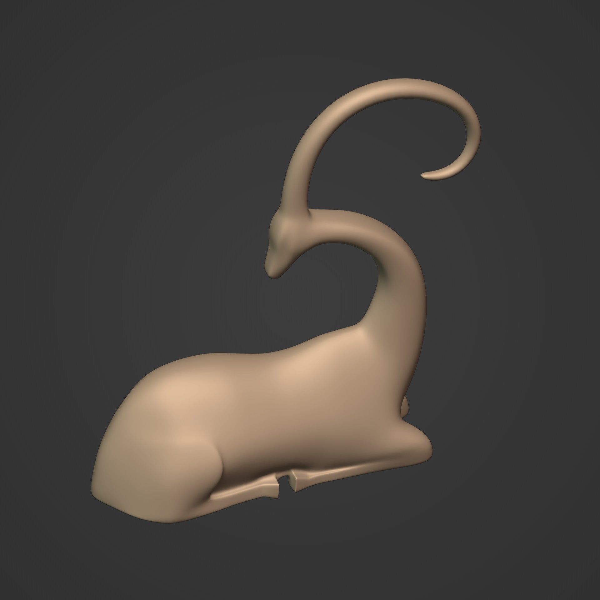 Abstract Deer Figurine -- Ready for 3D Printing Low-poly 3D model_15