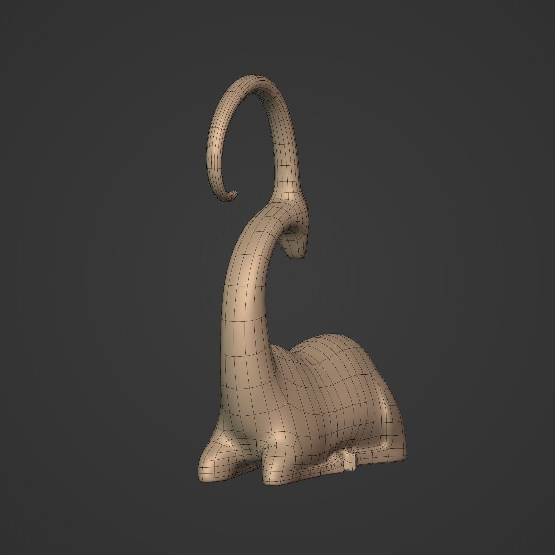 Abstract Deer Figurine -- Ready for 3D Printing Low-poly 3D model_6