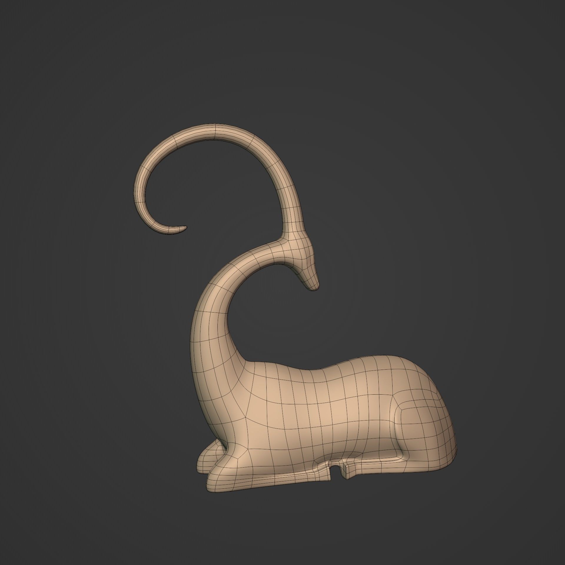 Abstract Deer Figurine -- Ready for 3D Printing Low-poly 3D model_2