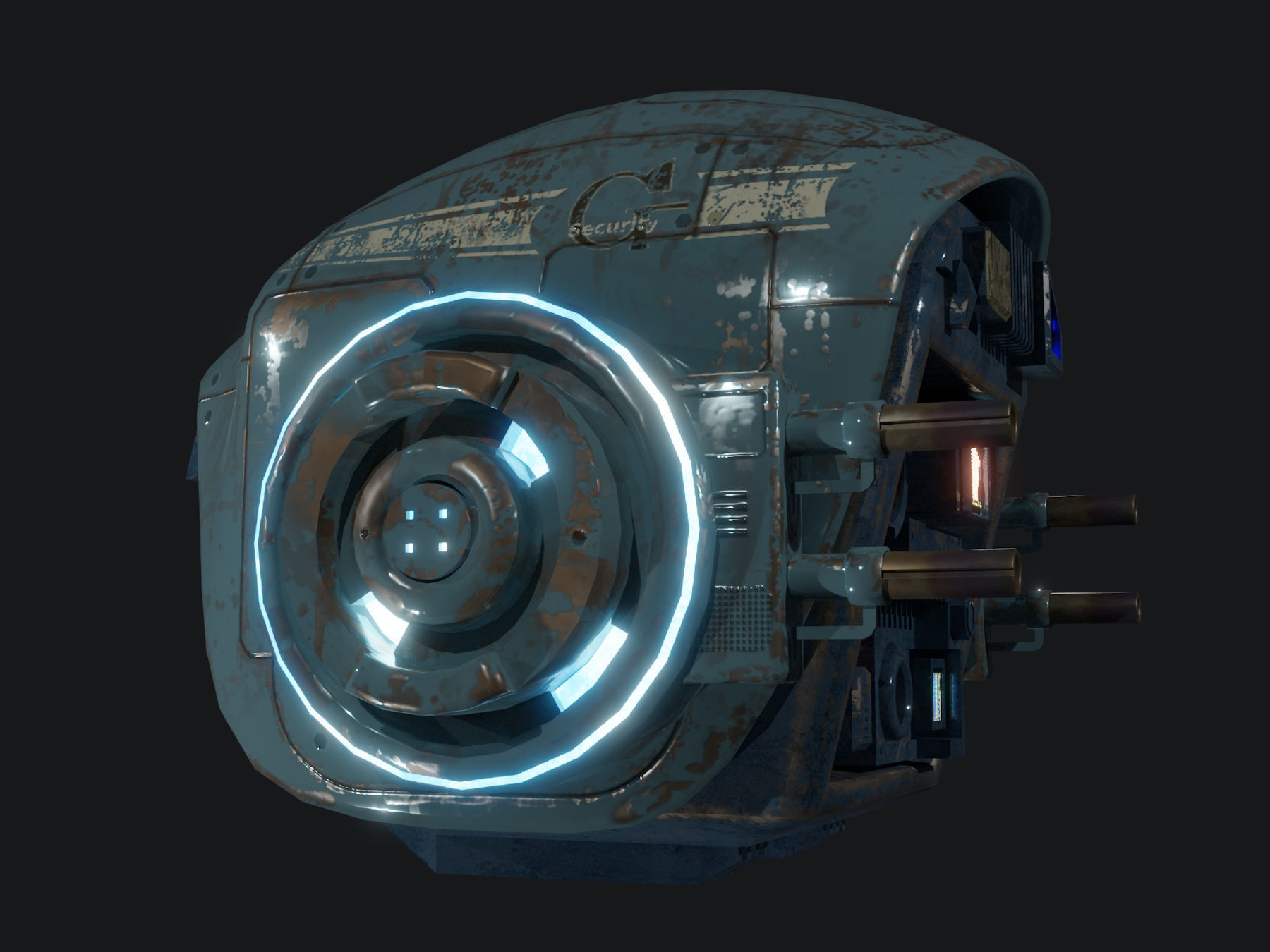 SciFi Drone Low-poly 3D model_4