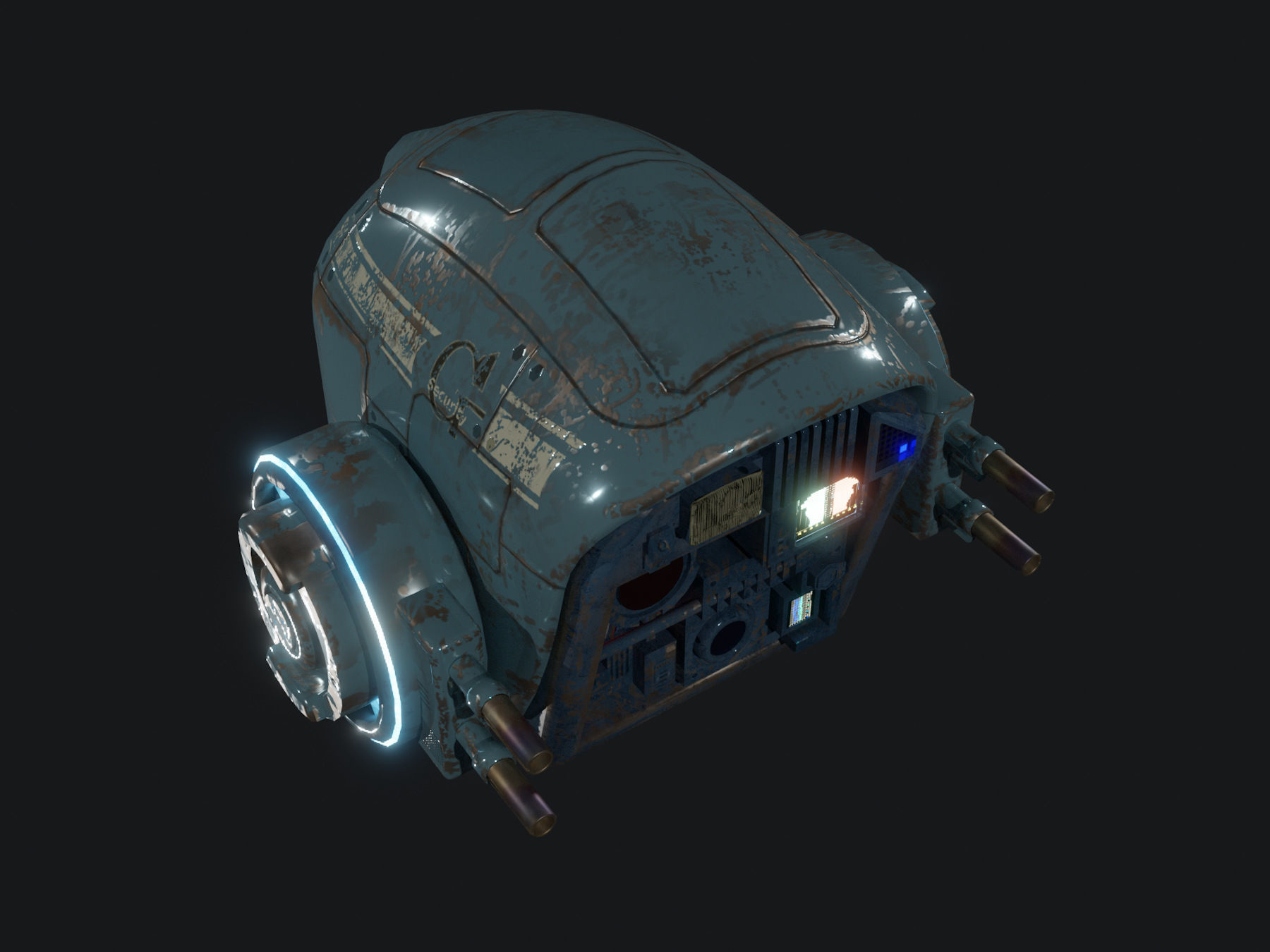 SciFi Drone Low-poly 3D model_6