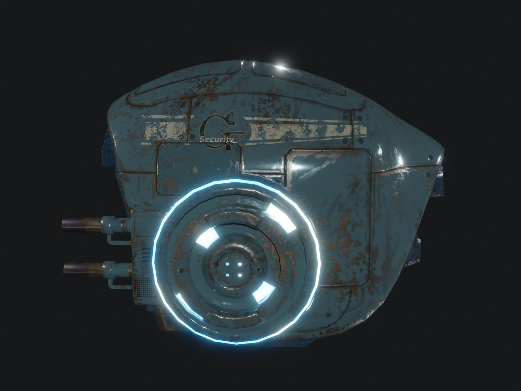 SciFi Drone Low-poly 3D model_2