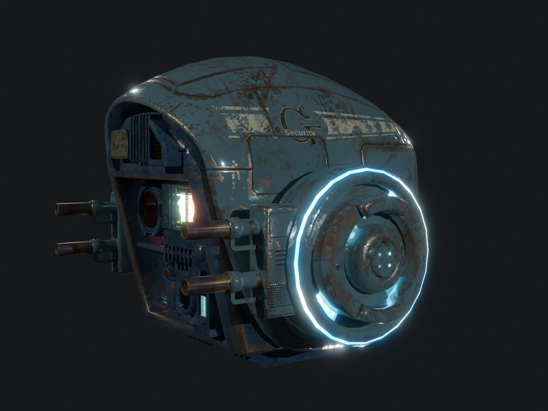 SciFi Drone Low-poly 3D model_1