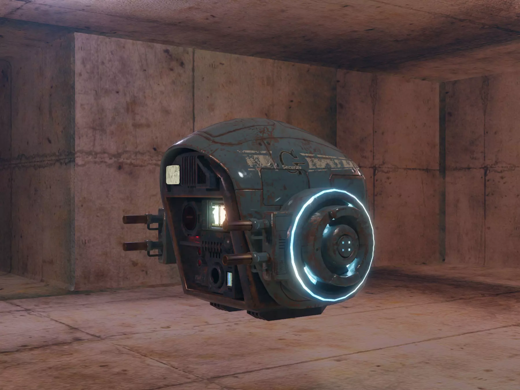 SciFi Drone Low-poly 3D model_0