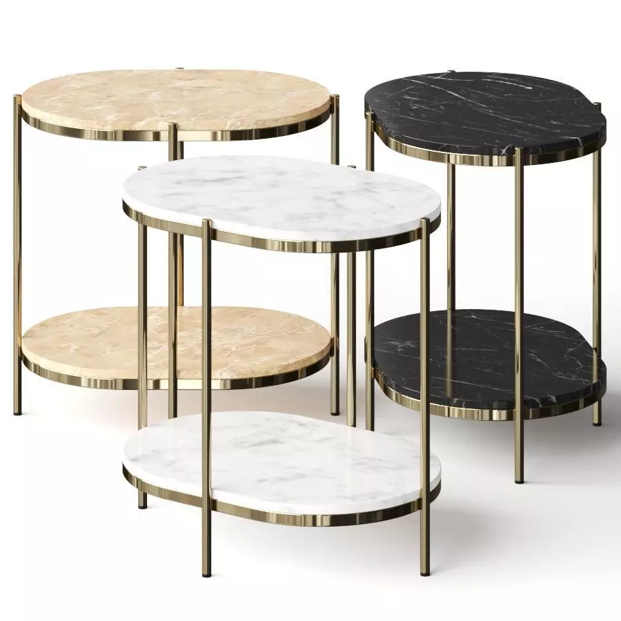 Crate and Barrel Lila Nightstand Coffee Table 3D model_0