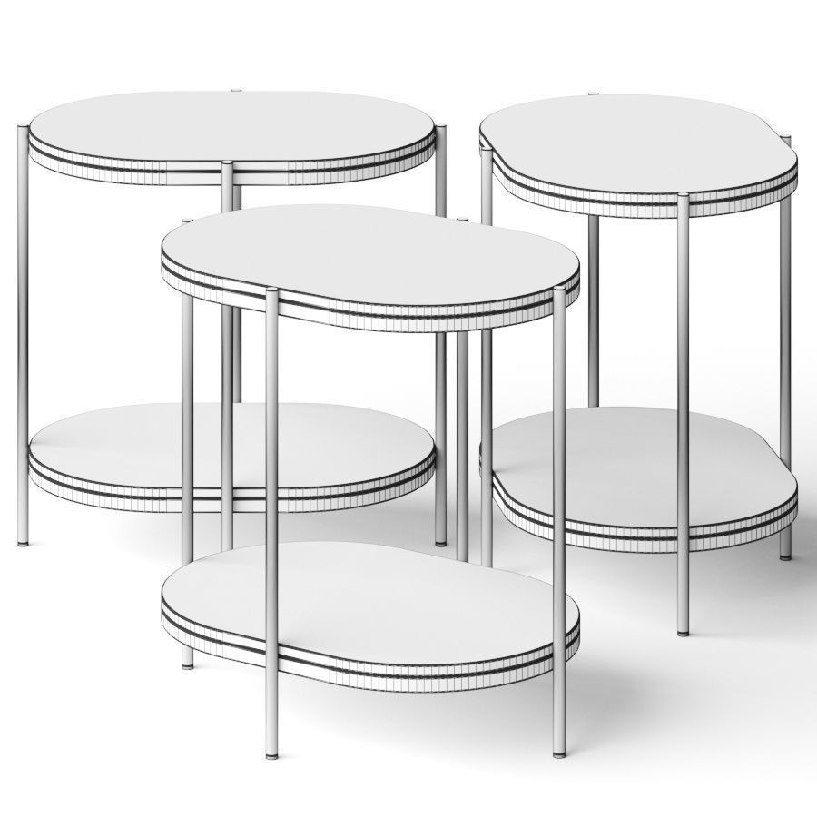 Crate and Barrel Lila Nightstand Coffee Table 3D model_1