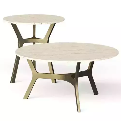 Crate and Barrel Elke Round Coffee Tables
