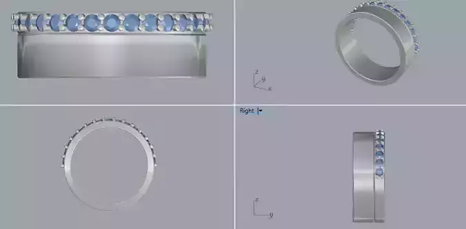 925 Sterling Silver Eternity Wedding  Ring