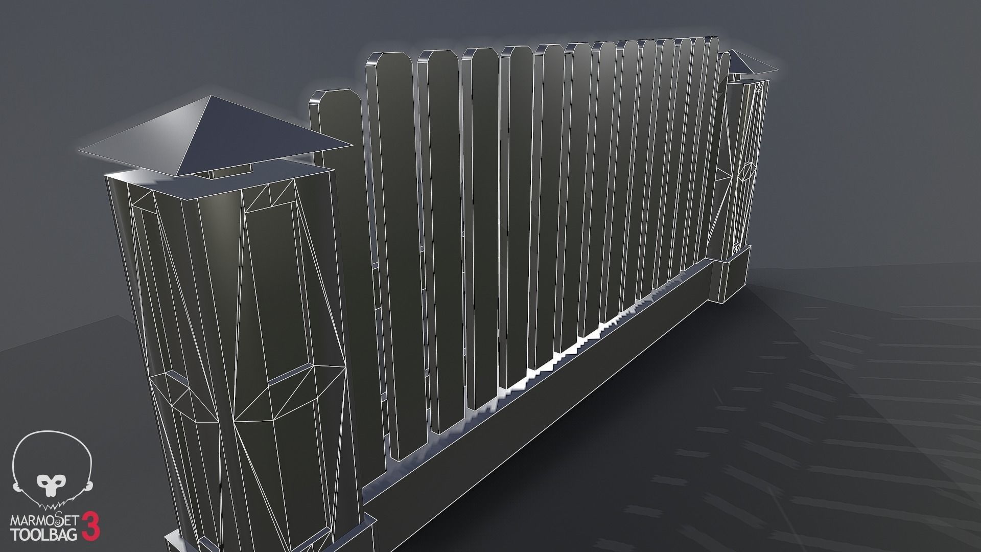 Collection of fences Low-poly 3D model_53