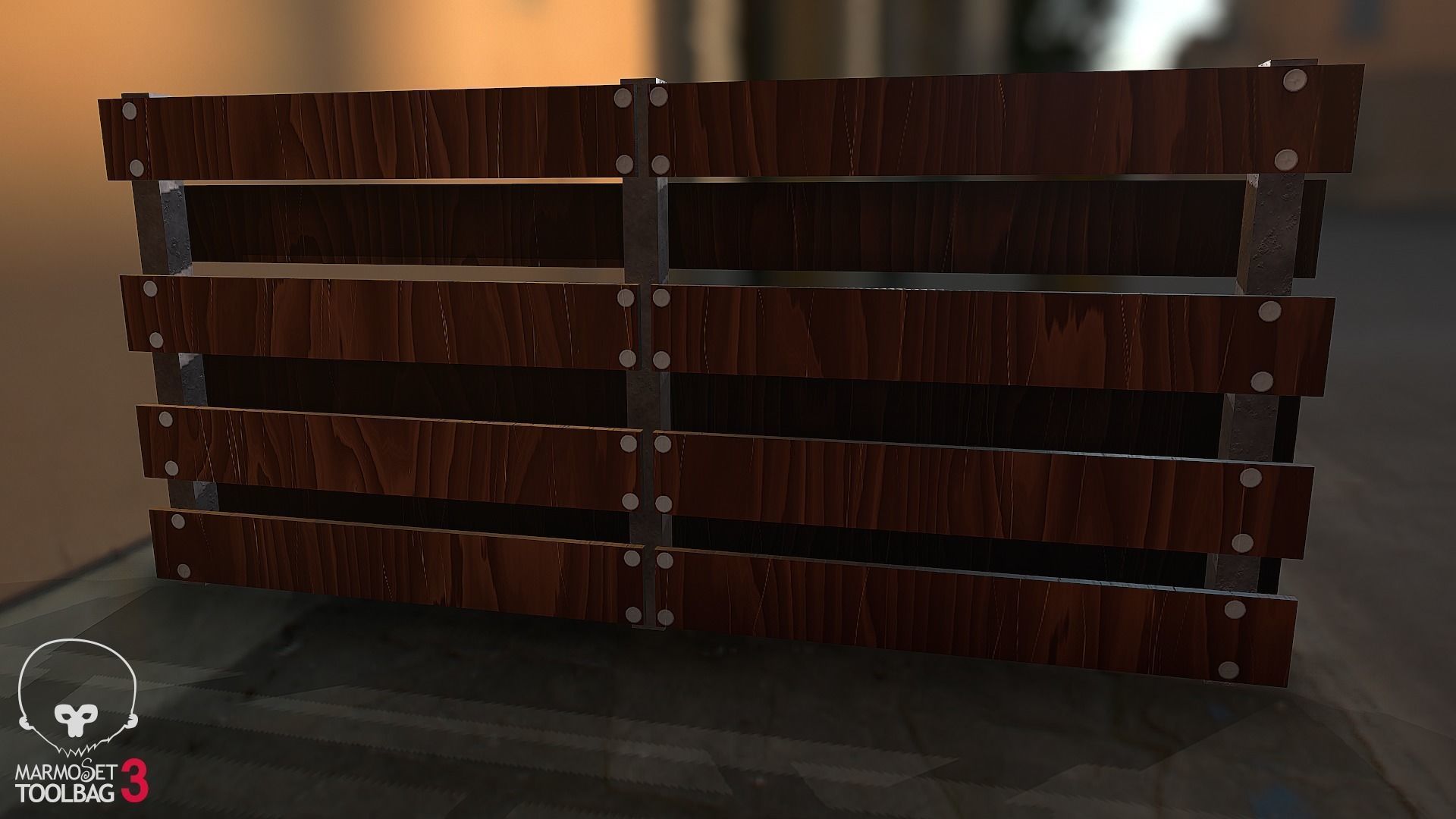 Collection of fences Low-poly 3D model_29