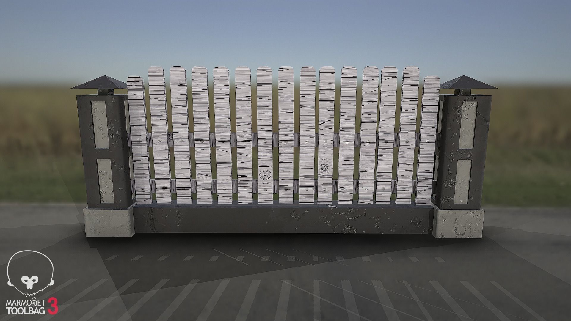 Collection of fences Low-poly 3D model_59