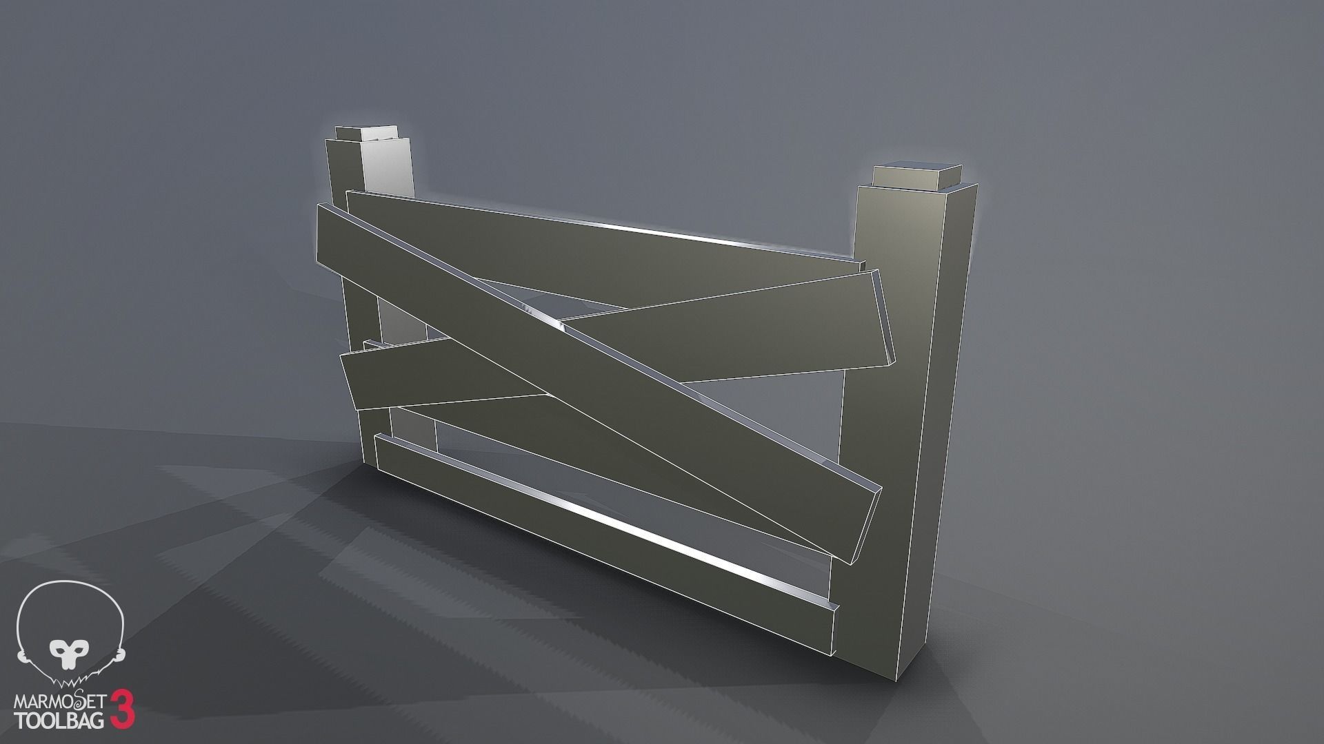 Collection of fences Low-poly 3D model_39