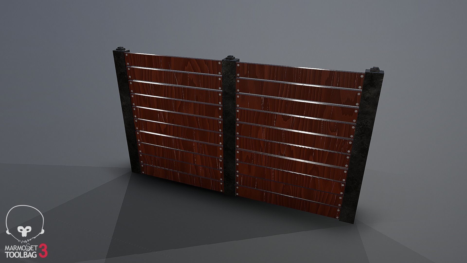 Collection of fences Low-poly 3D model_63