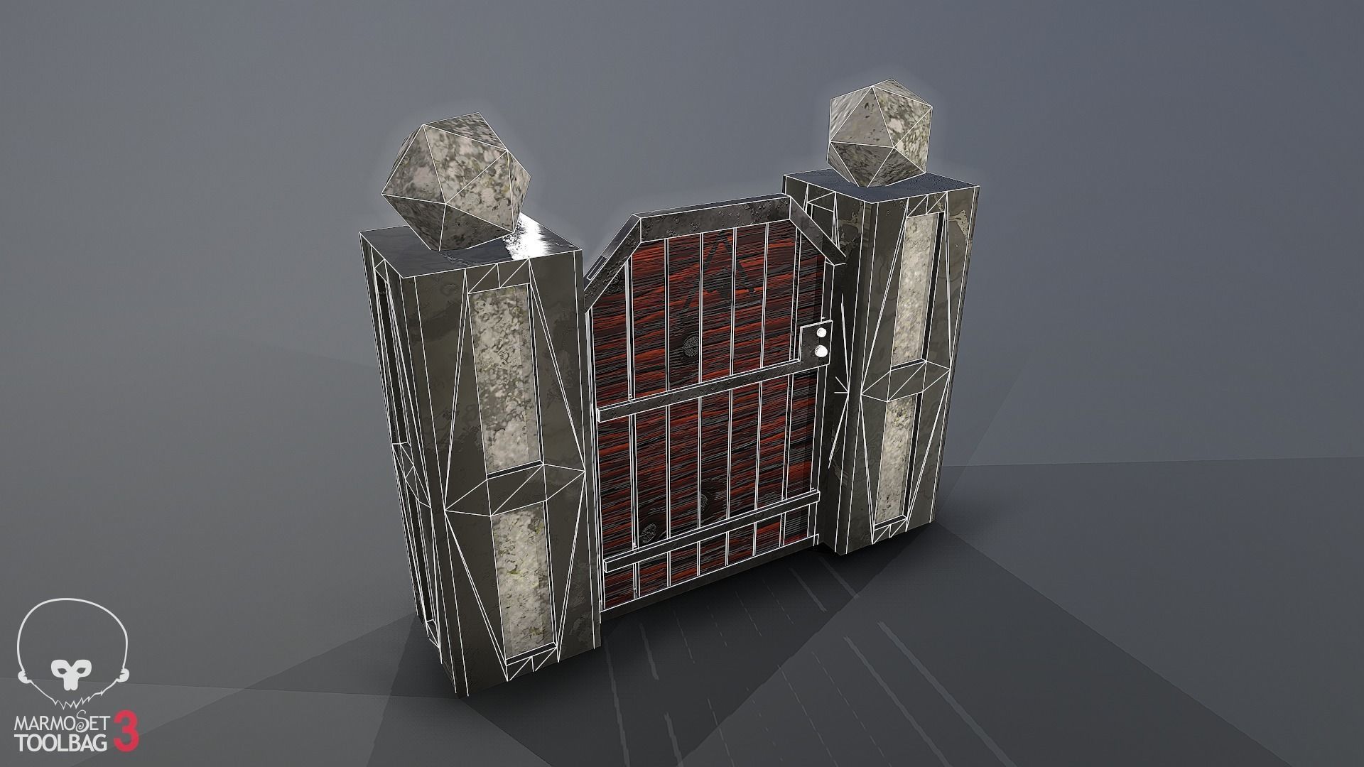 Collection of fences Low-poly 3D model_14