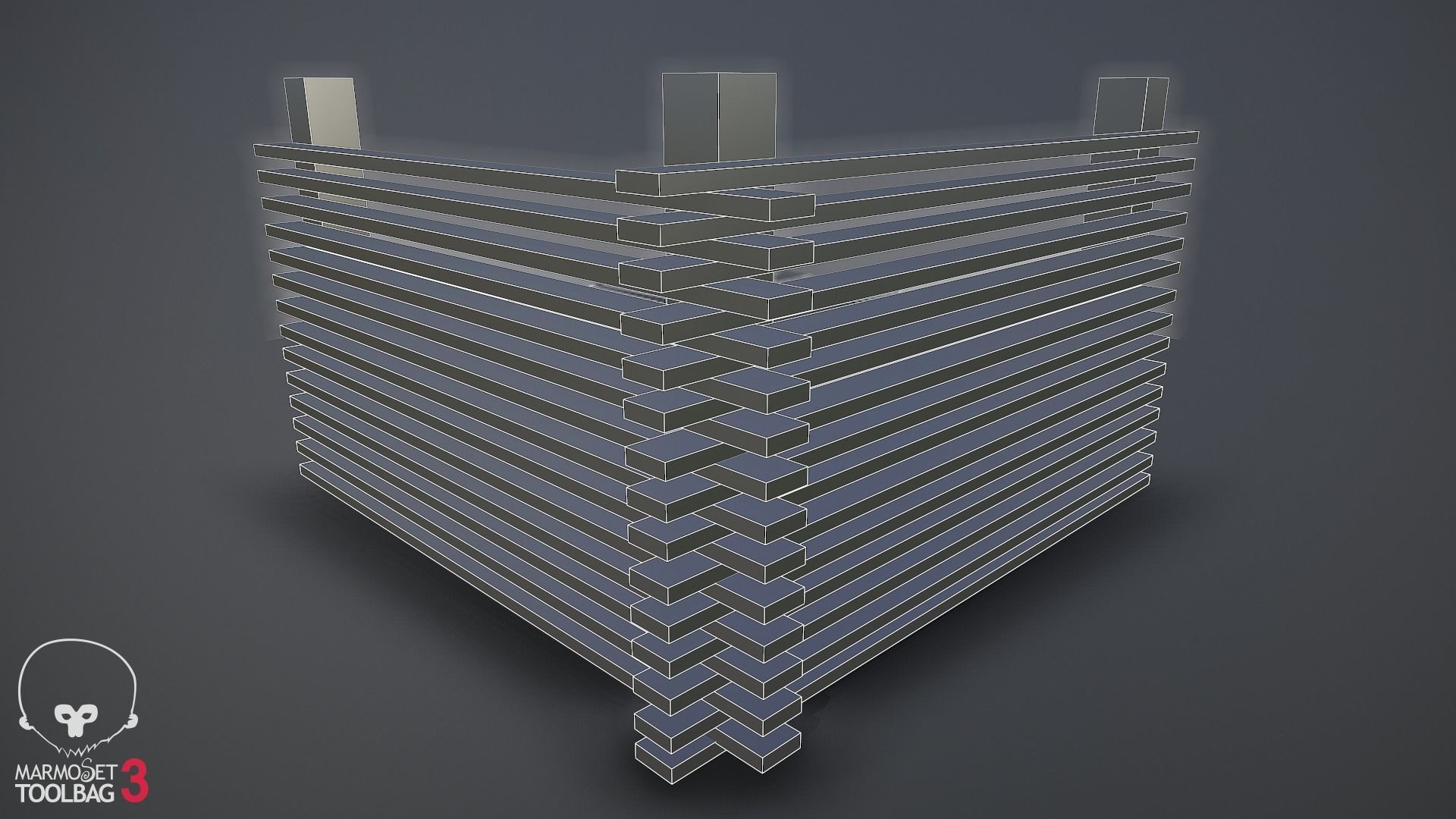 Collection of fences Low-poly 3D model_94