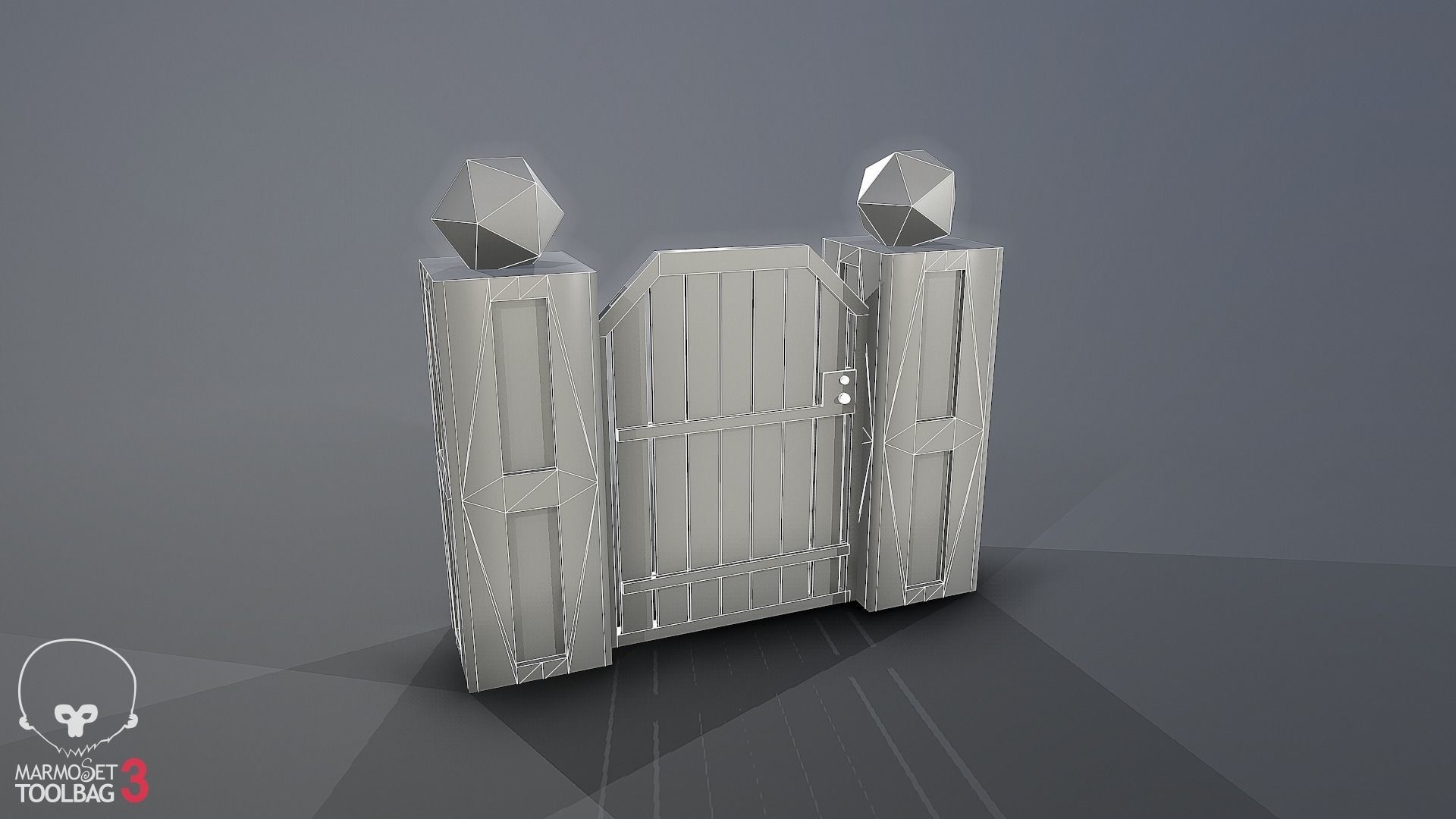 Collection of fences Low-poly 3D model_16