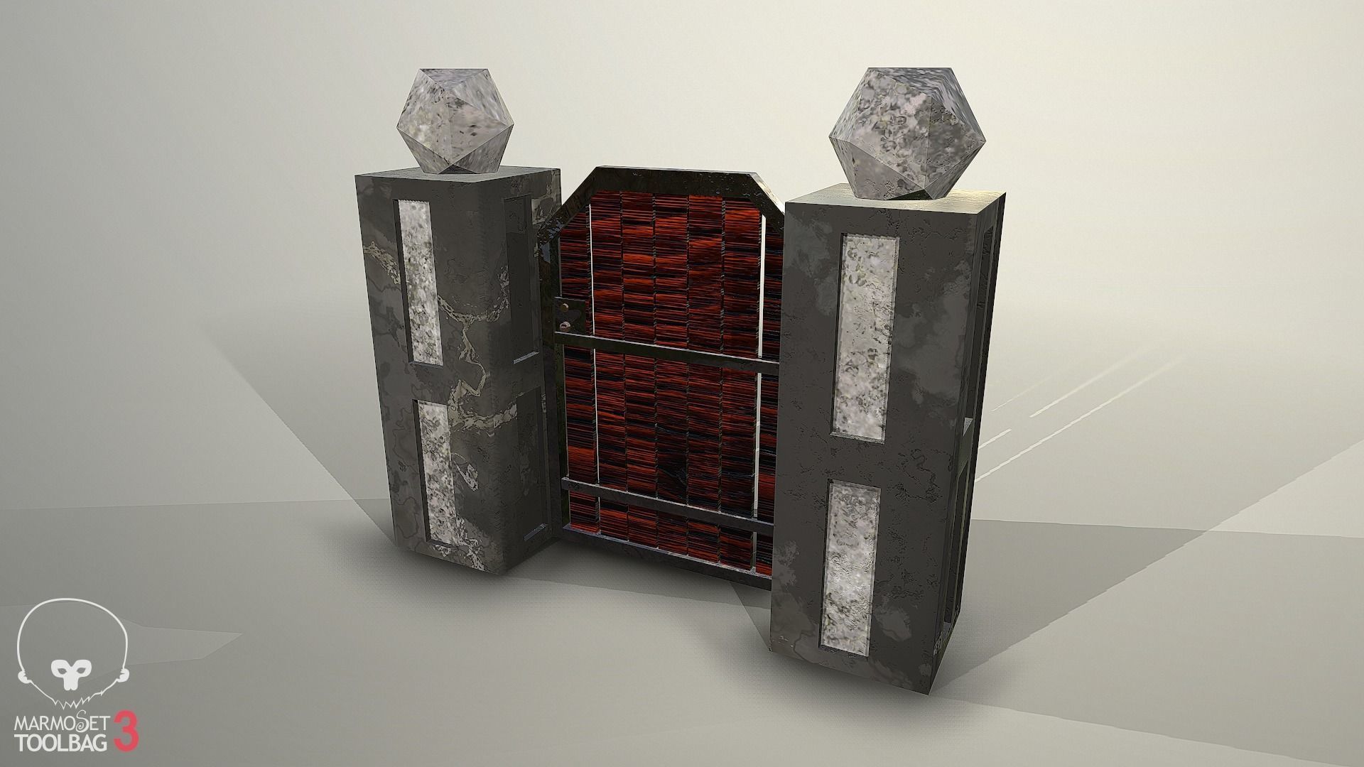 Collection of fences Low-poly 3D model_9