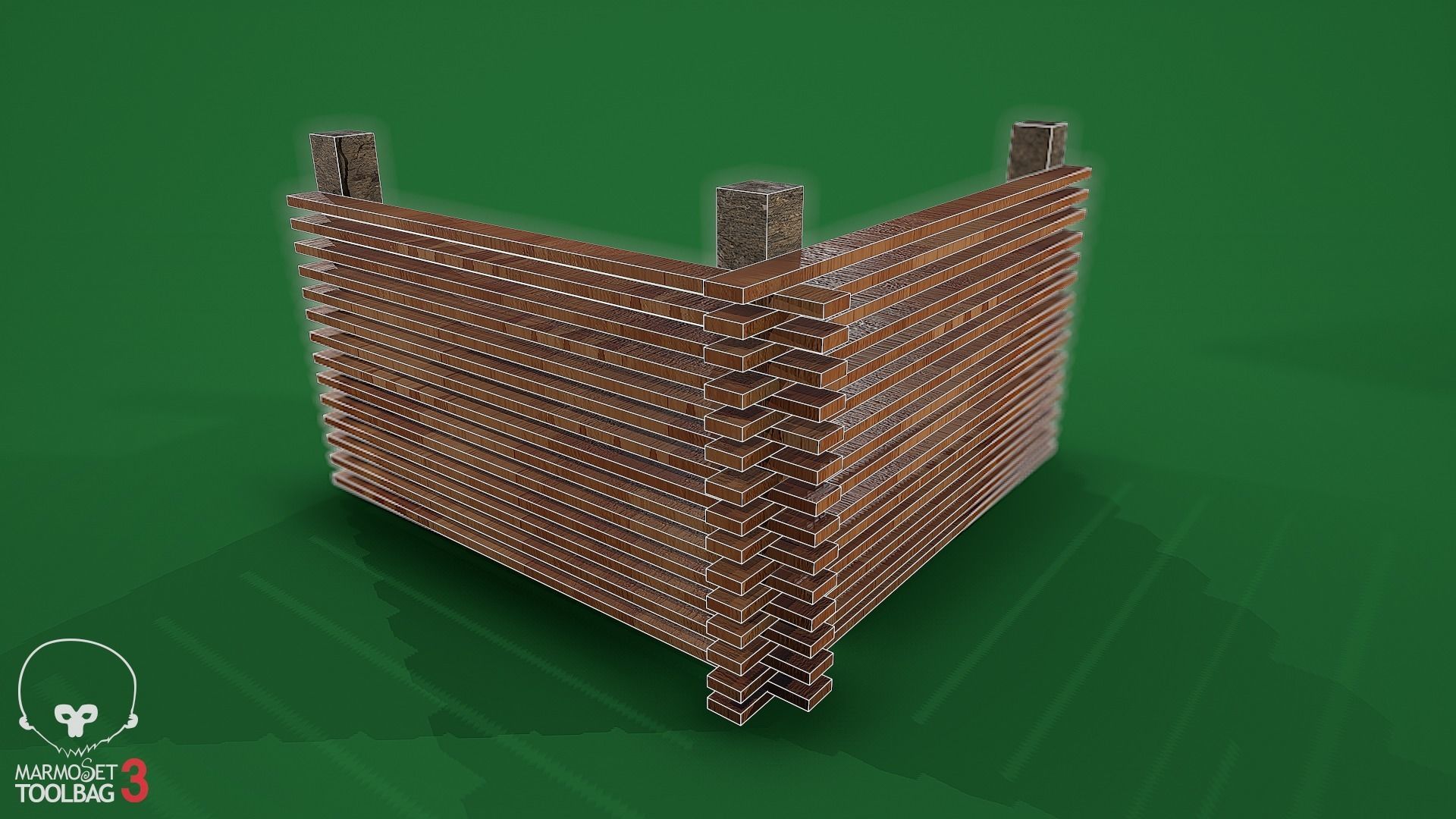 Collection of fences Low-poly 3D model_96