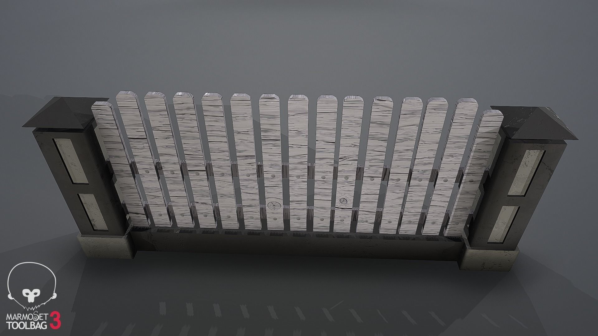 Collection of fences Low-poly 3D model_50