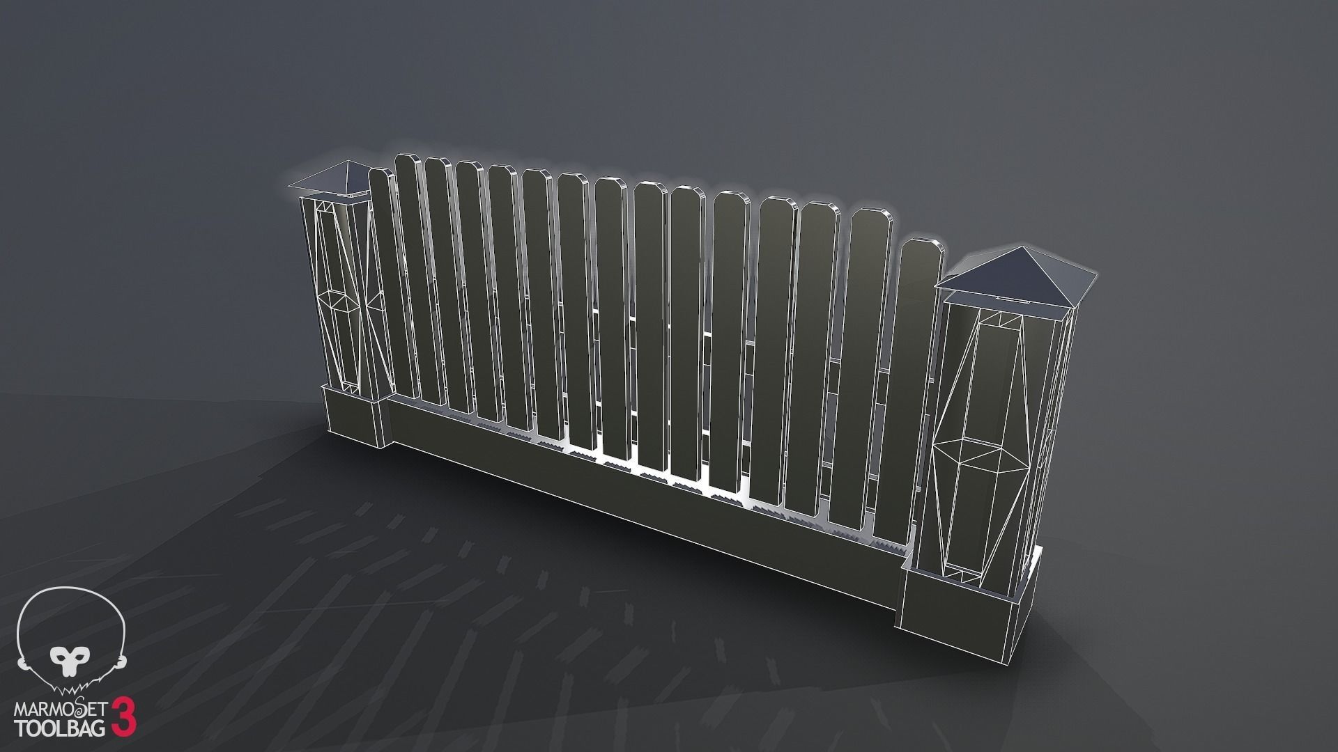 Collection of fences Low-poly 3D model_54