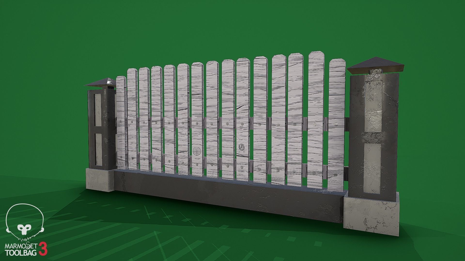 Collection of fences Low-poly 3D model_58