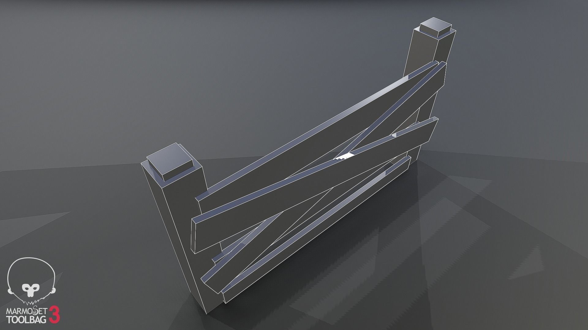 Collection of fences Low-poly 3D model_38