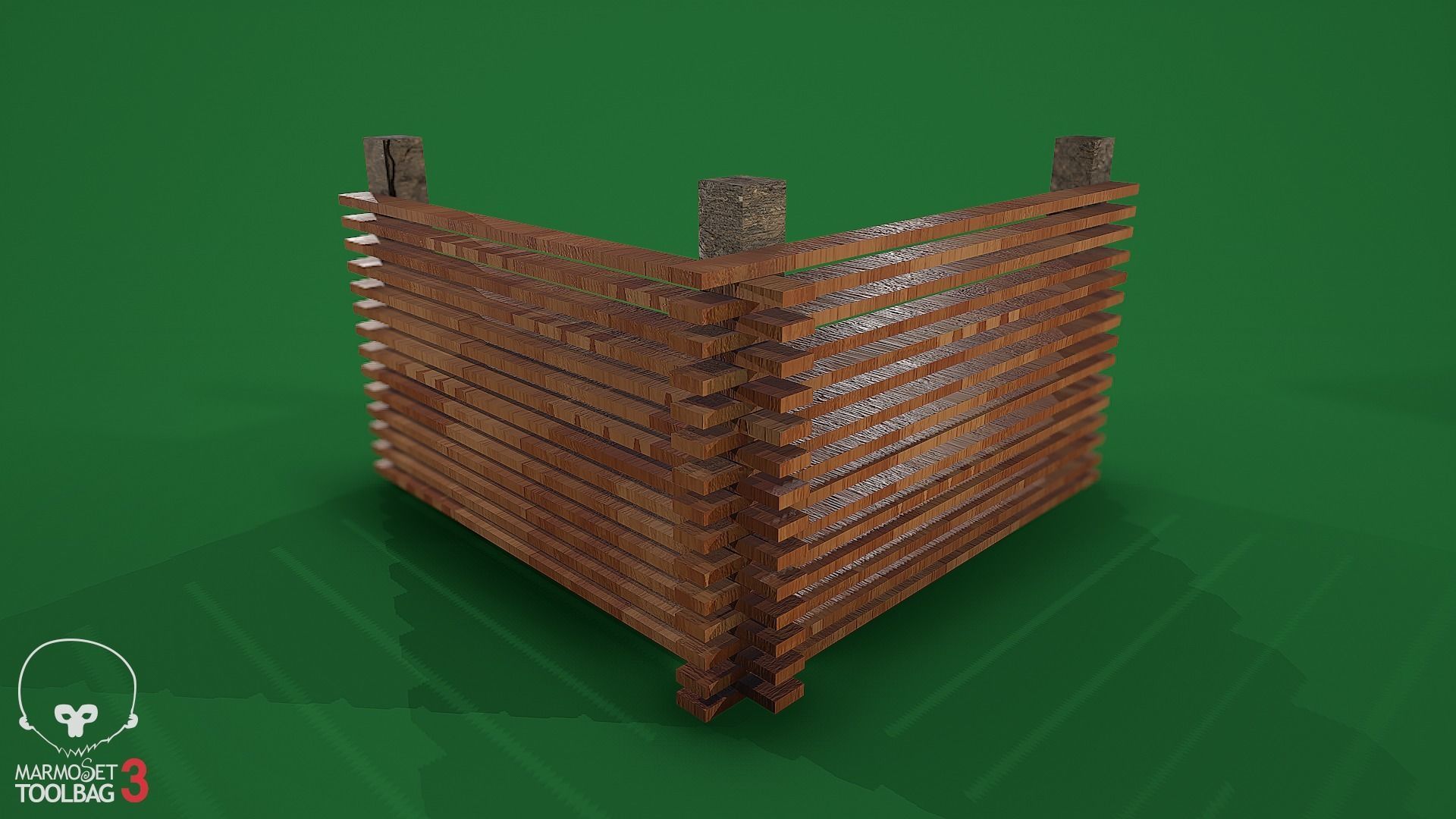 Collection of fences Low-poly 3D model_95