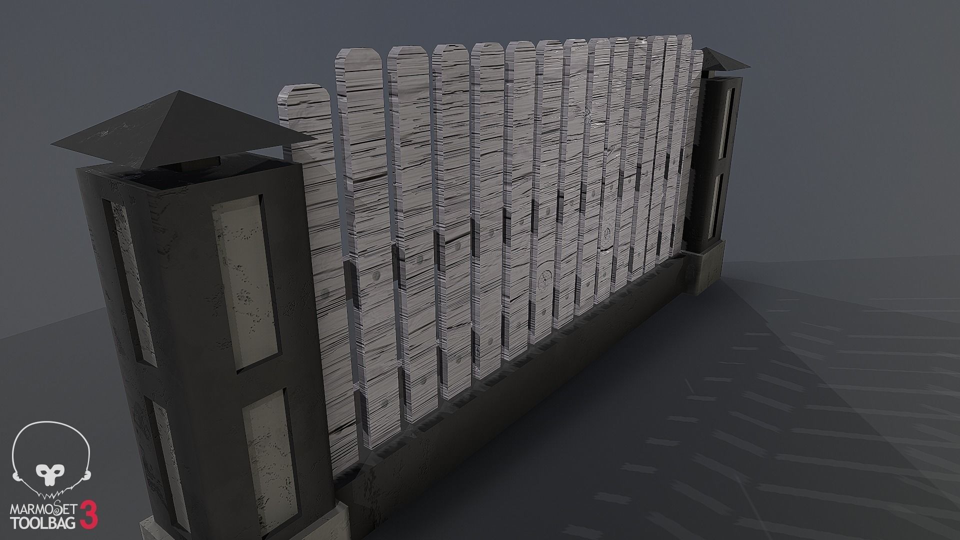 Collection of fences Low-poly 3D model_47