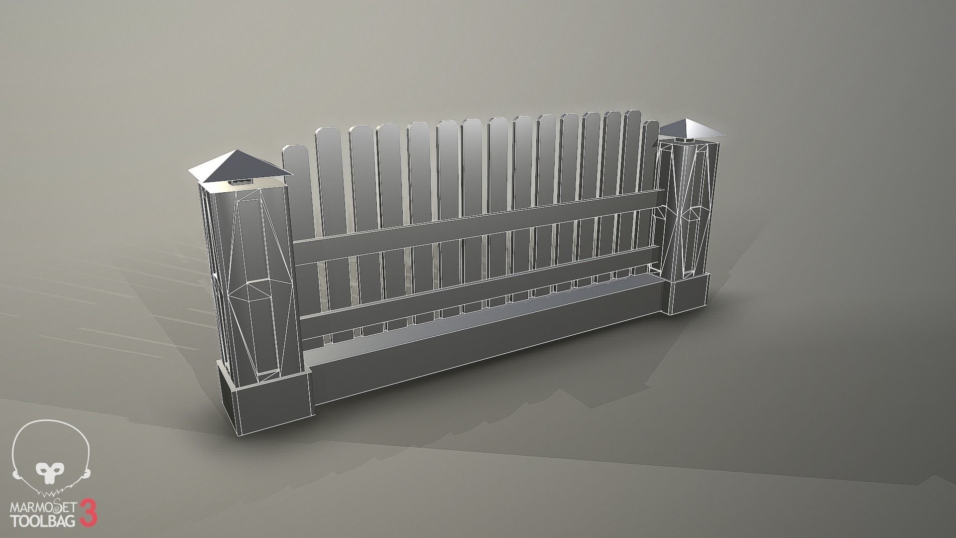 Collection of fences Low-poly 3D model_55