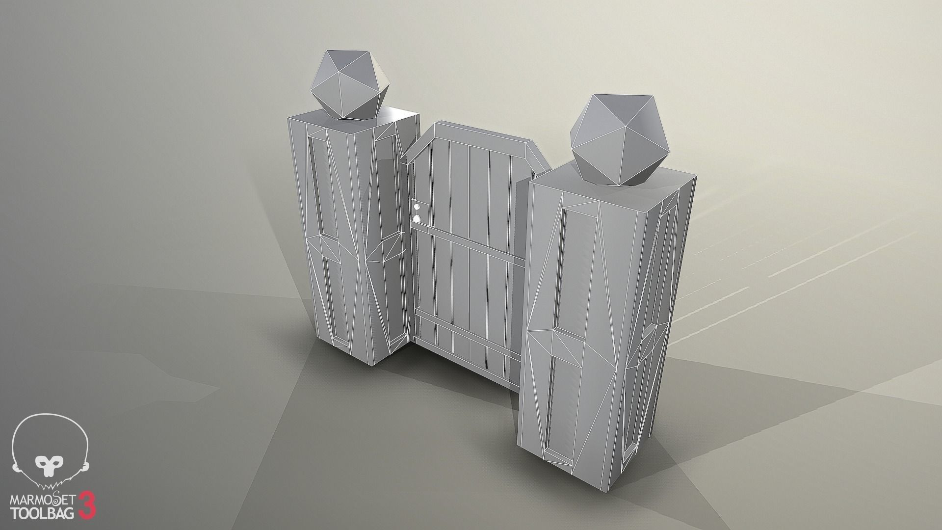 Collection of fences Low-poly 3D model_17