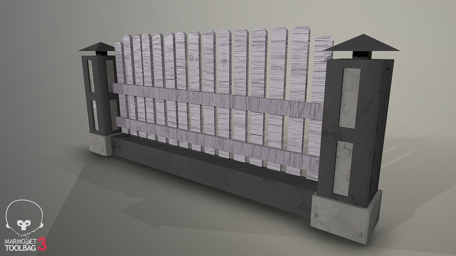 Collection of fences Low-poly 3D model_52