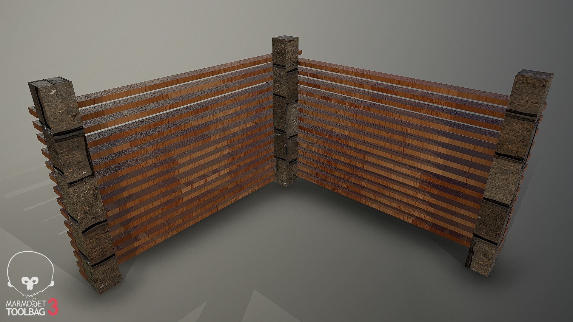 Collection of fences Low-poly 3D model_89