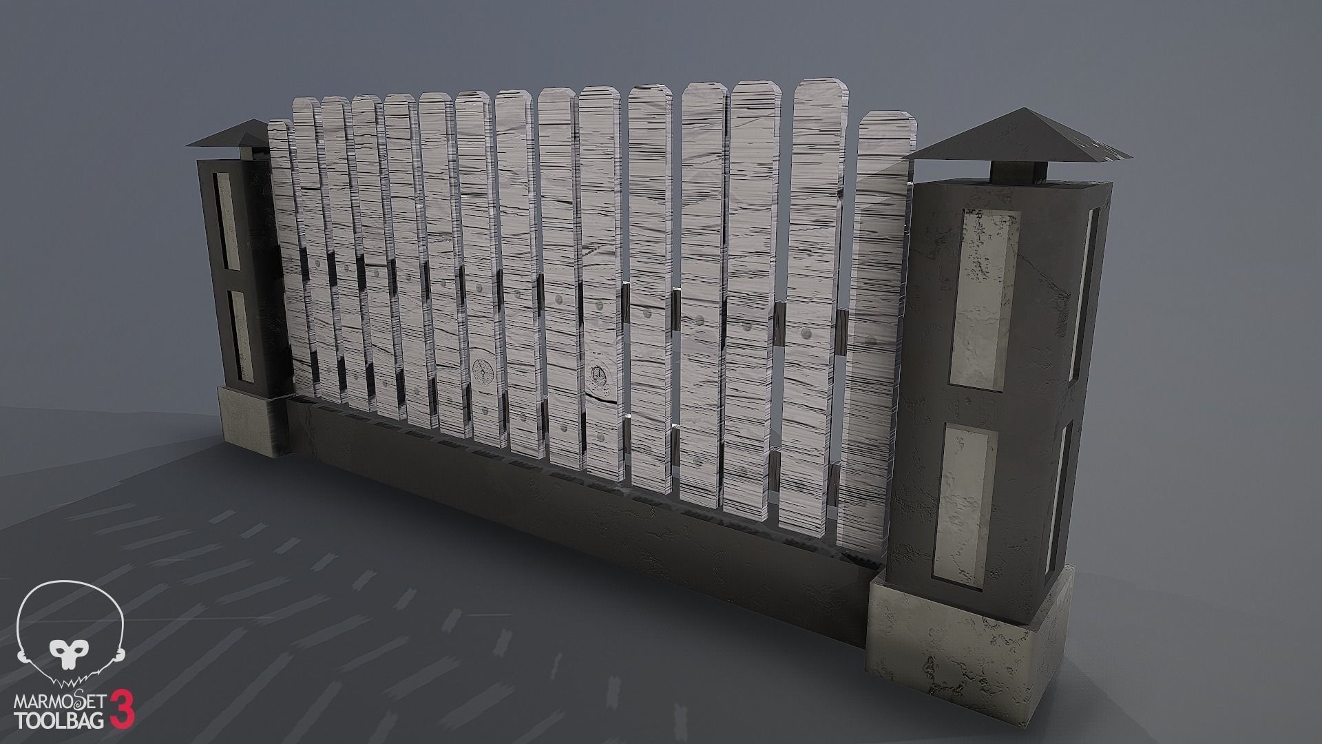 Collection of fences Low-poly 3D model_48