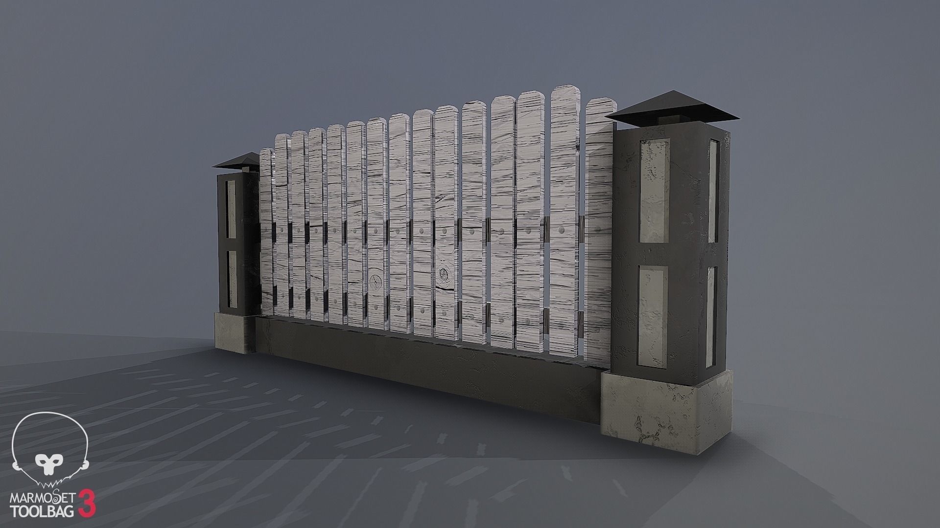 Collection of fences Low-poly 3D model_51